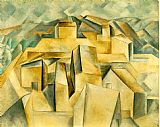 Pablo Picasso Famous Paintings - Houses on the Hill Horta de Ebro